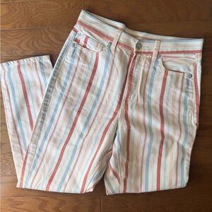 American Eagle Mom Jean Striped Multicolor Women's Jeans Pastel Colored Size 4